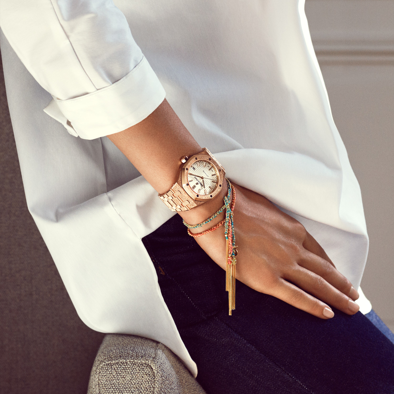 Audemars Piguet Royal Oak Frosted Gold Watch Mood Shot