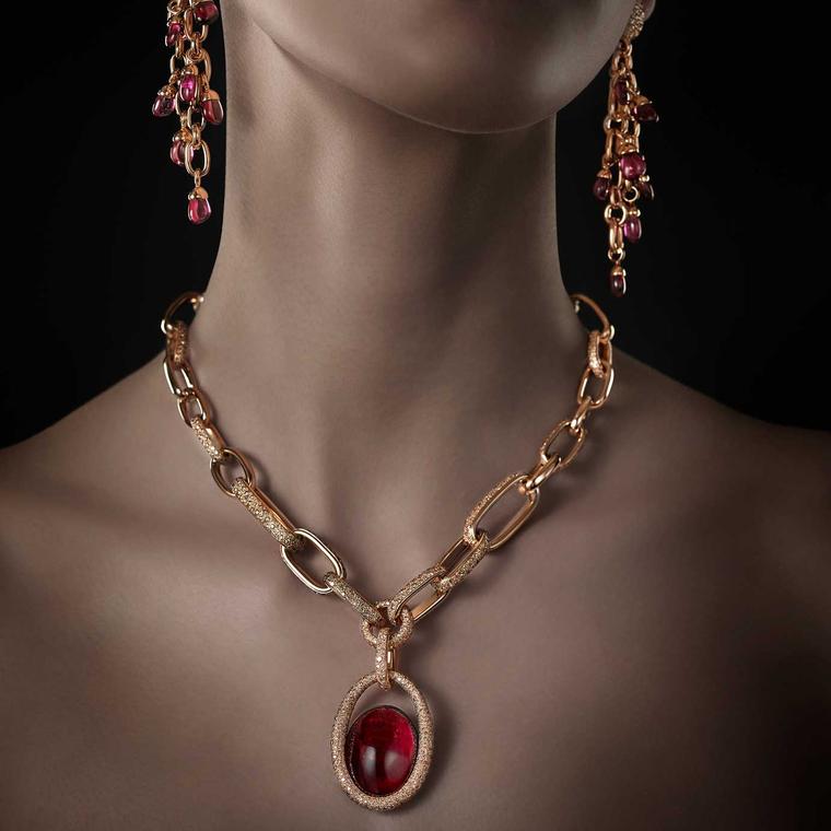 LA GIOIA di Pomellato Red Tourmaline Princess chain necklace 2021