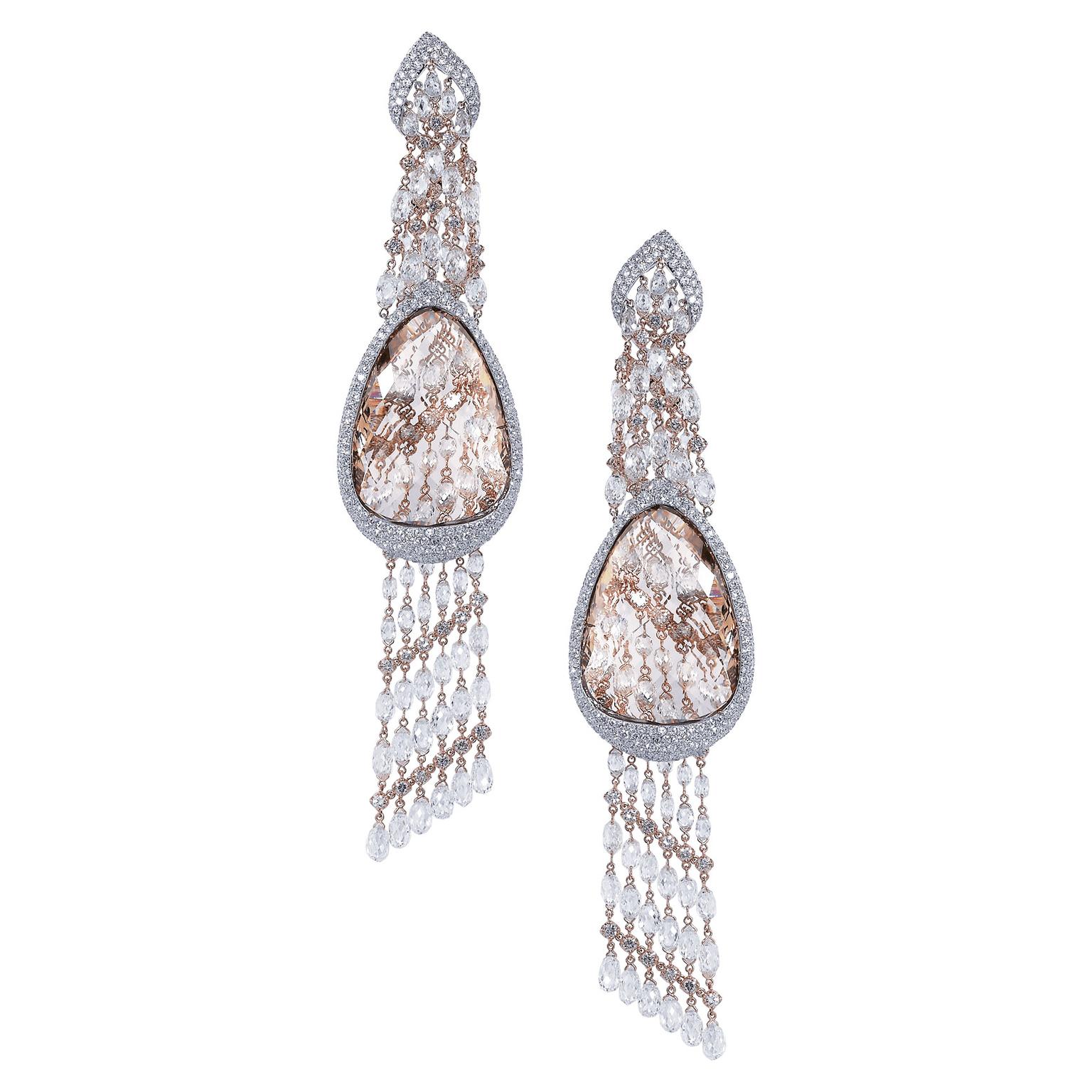 Moussaieff portrait diamond chandelier earrings