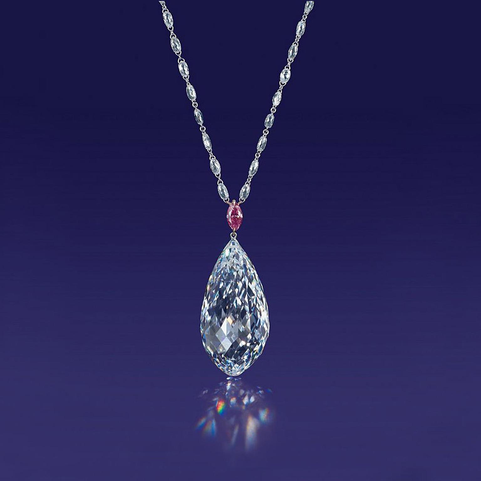 Christie's Hong Kong briolette diamond pendant necklace