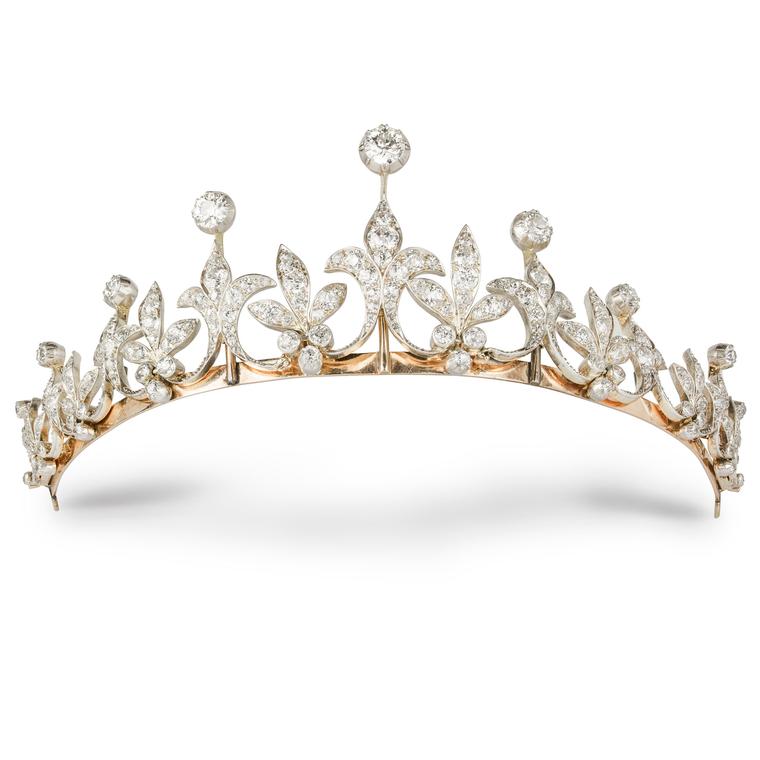 Late Victorian American Scroll diamond tiara