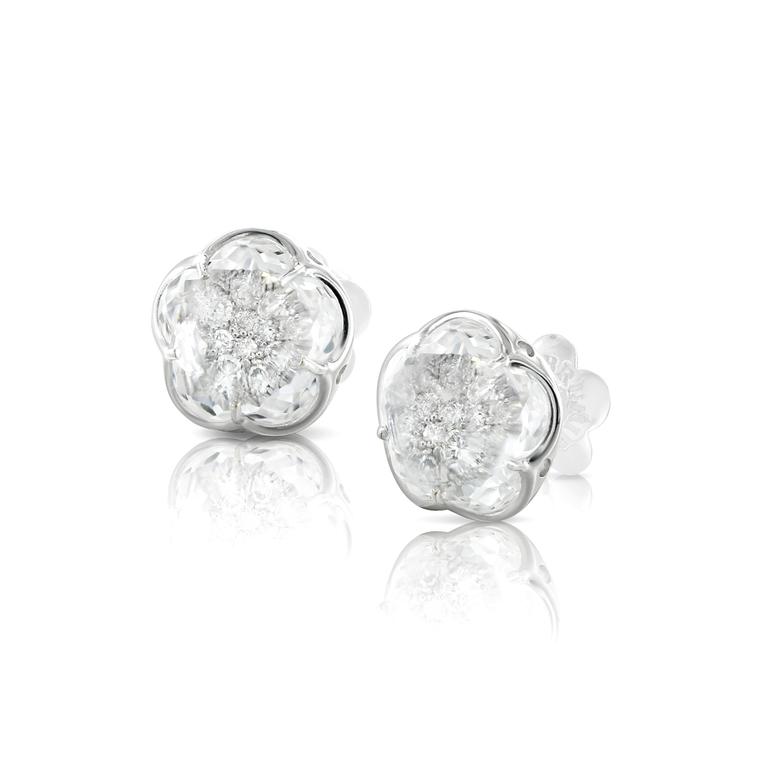 Pasquale Bruni Bon Ton Crystal Rock white quartz and diamond earrings