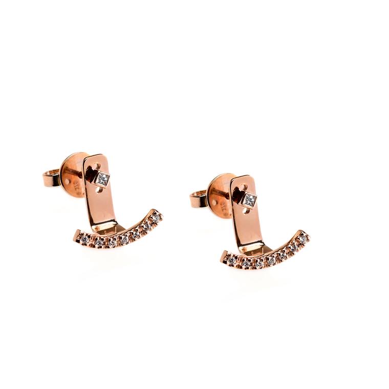 Petronas earrings with diamonds and white sapphires