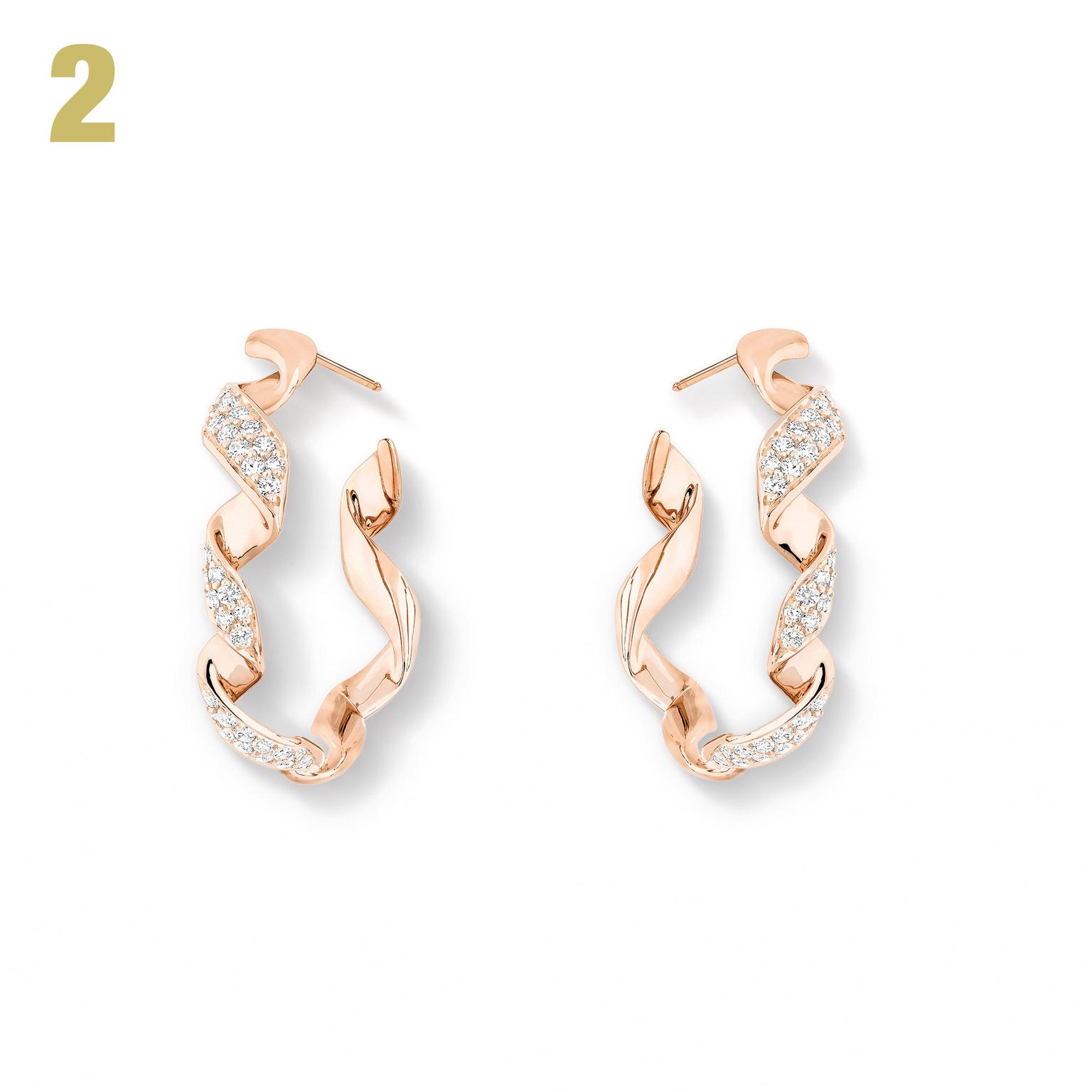 Dior Archi pink gold diamond earrings
