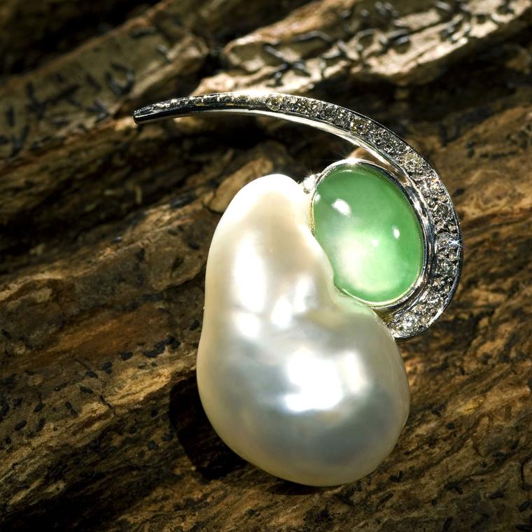KMCdesign pearl and jade pendant