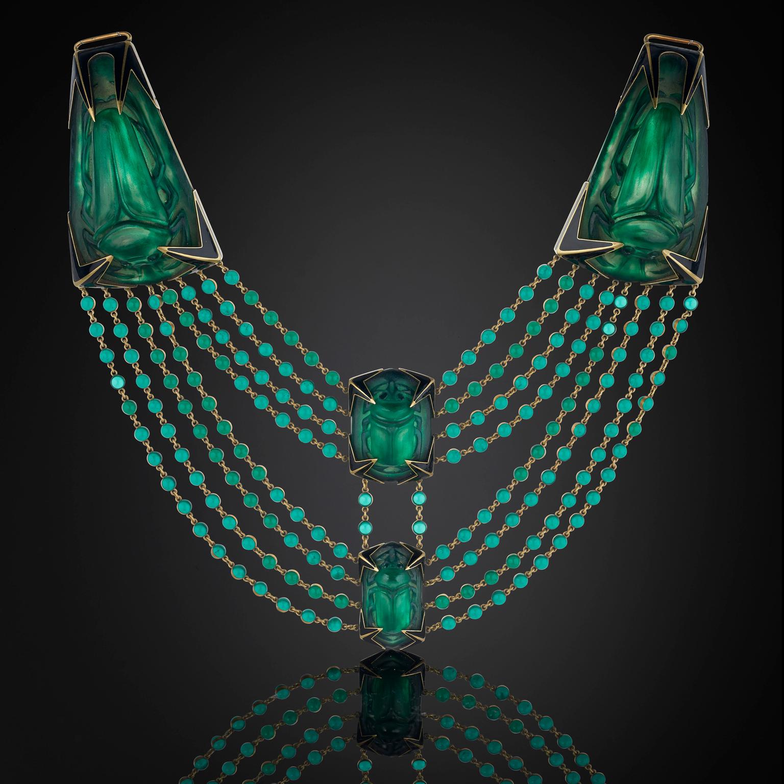 René Lalique beetle necklace for sale by Wartski of London