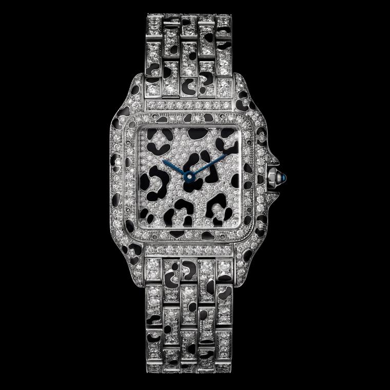 Panthère de Cartier in white gold with black enamel and diamonds