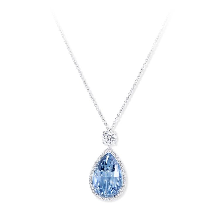 Graff vivid intense blue diamond necklace