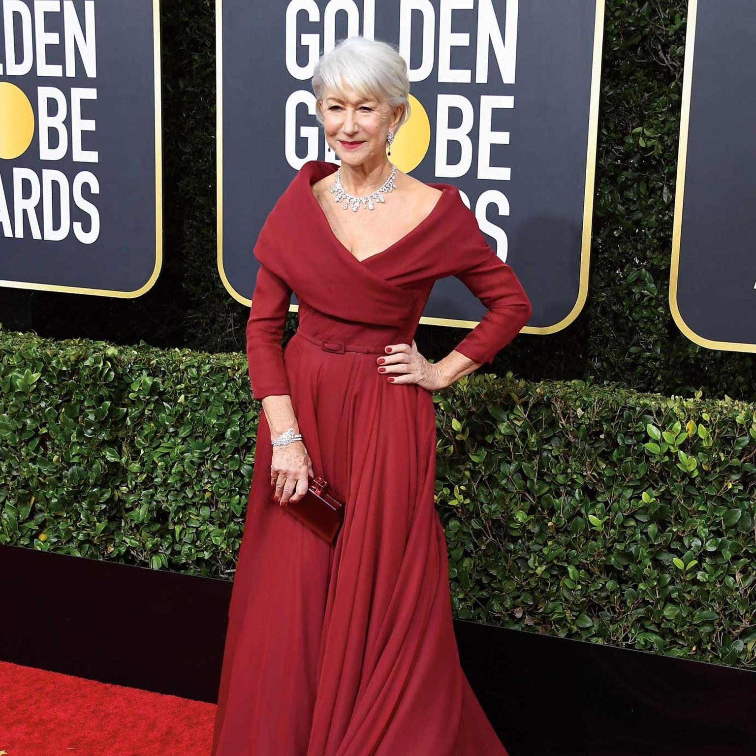 Helen Mirren Golden Globes Harry Winston jewels