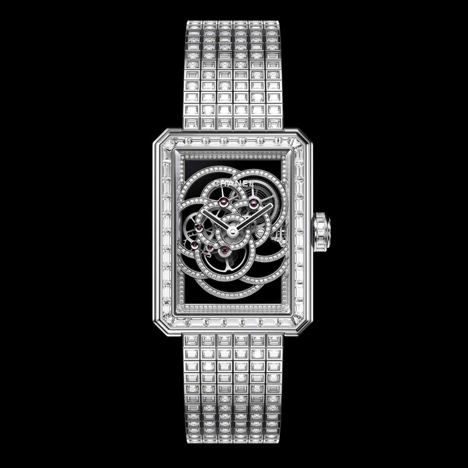 Chanel Première camellia skeleton watch
