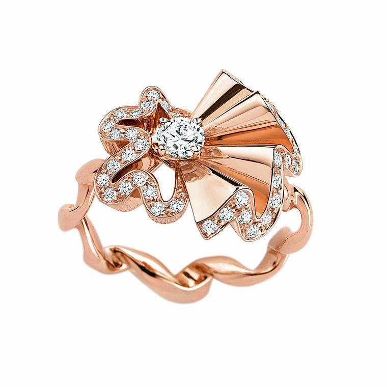 Archi Dior Cocotte Bague rose gold and diamond ring
