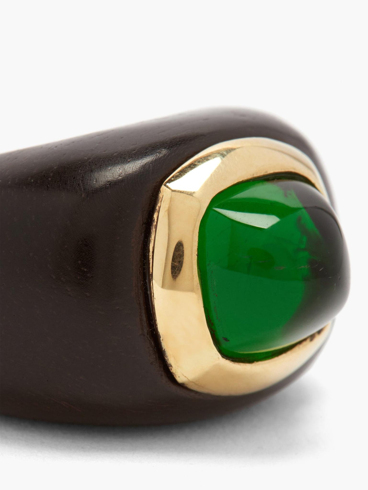 Rosa de la Cruz emerald and ebony ring
