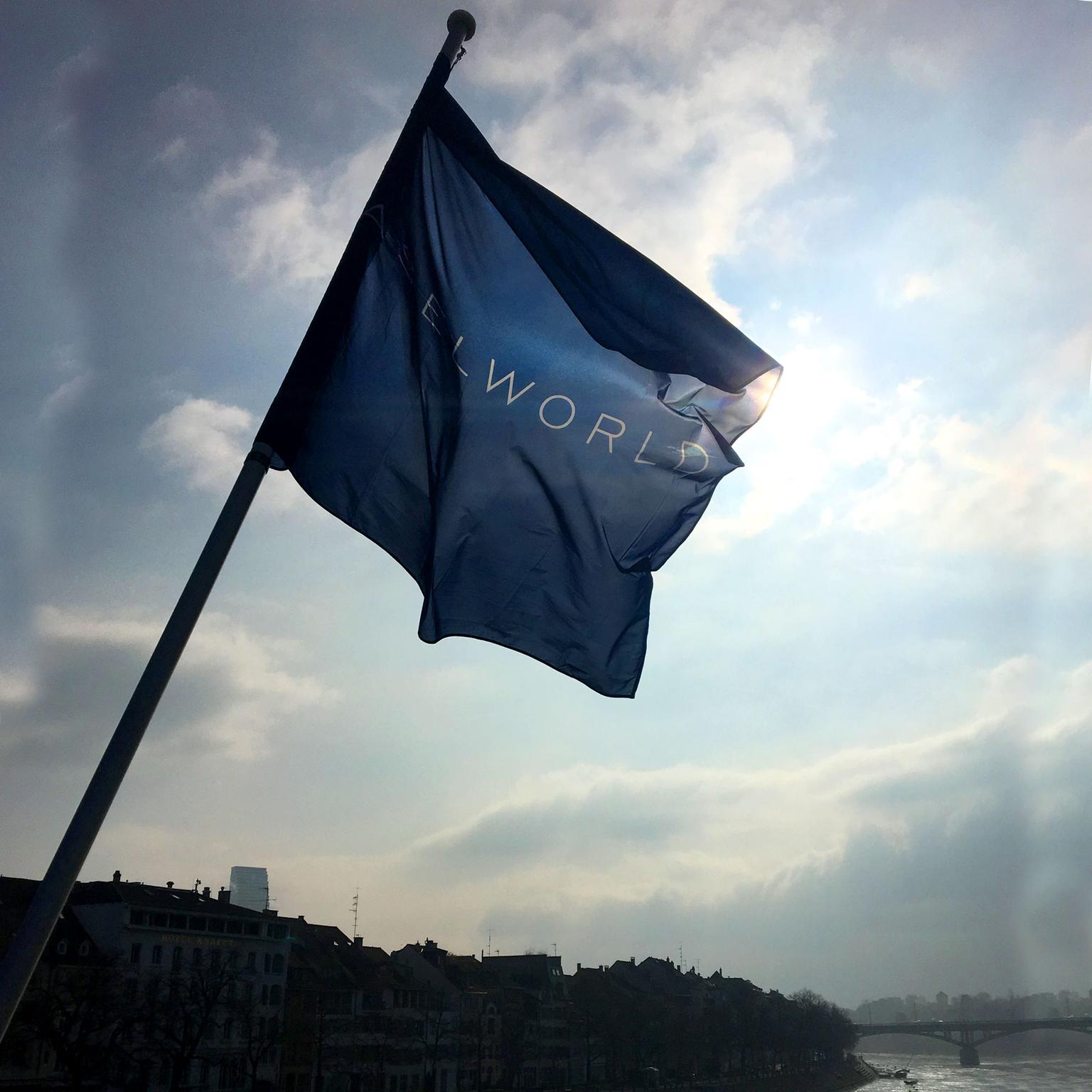 City of Basel with the Baselworld flag