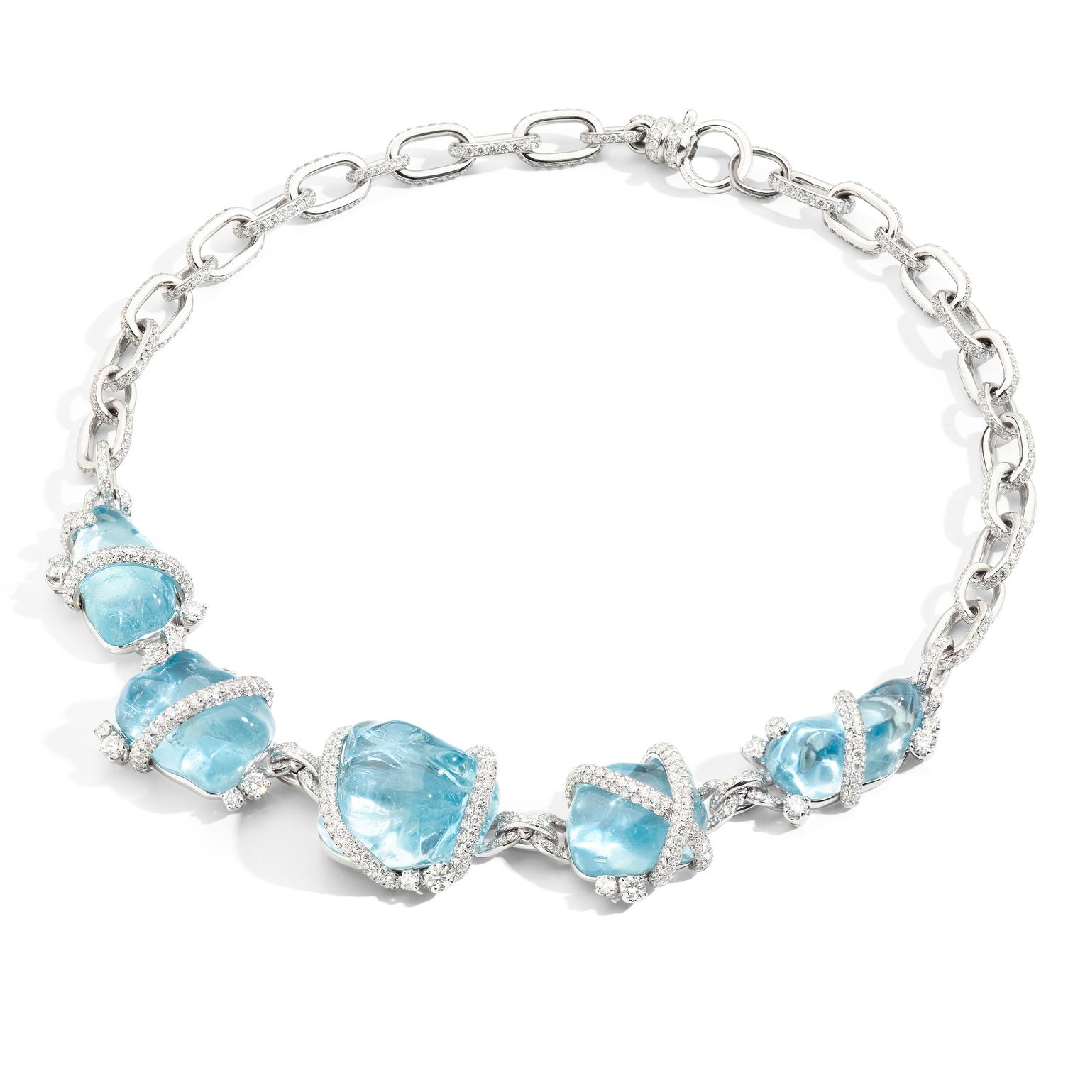 Secret of the Rising Sun Blue Reef Riviere necklace by Pomellato