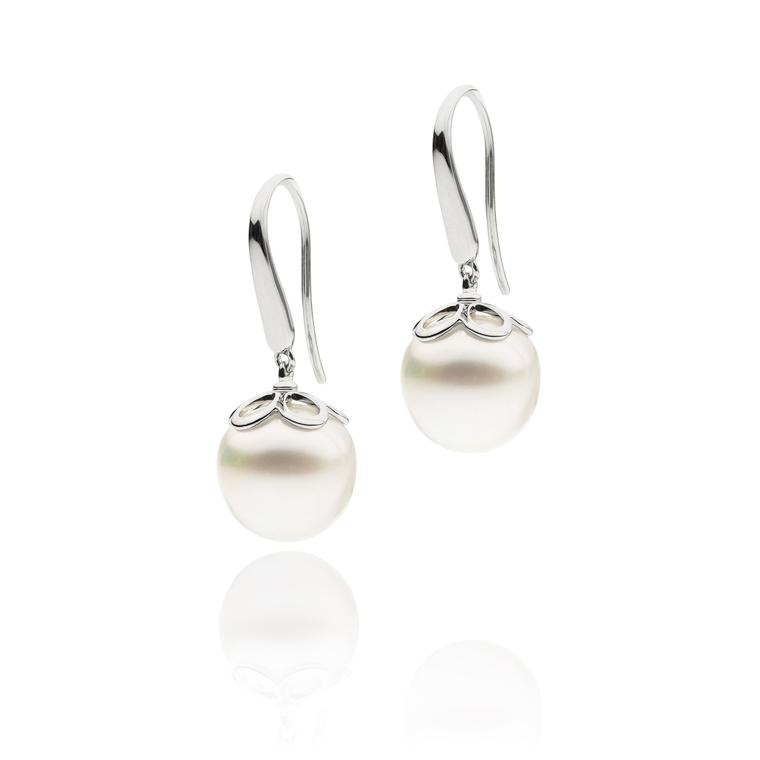Autore 11mm South Sea pearl drop earrings set in 18ct white gold