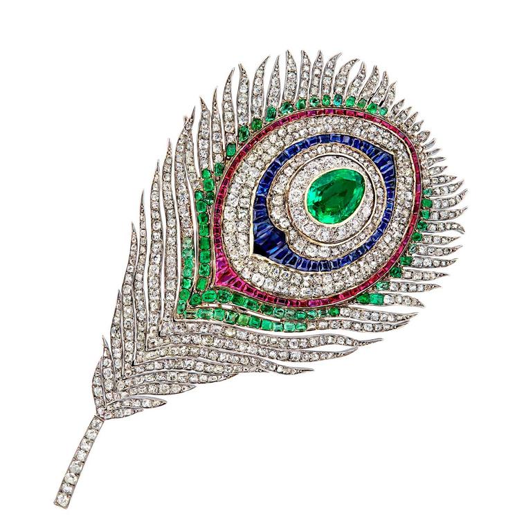 Mellerio dits Meller articulated and transformable peacock brooch, circa 1968