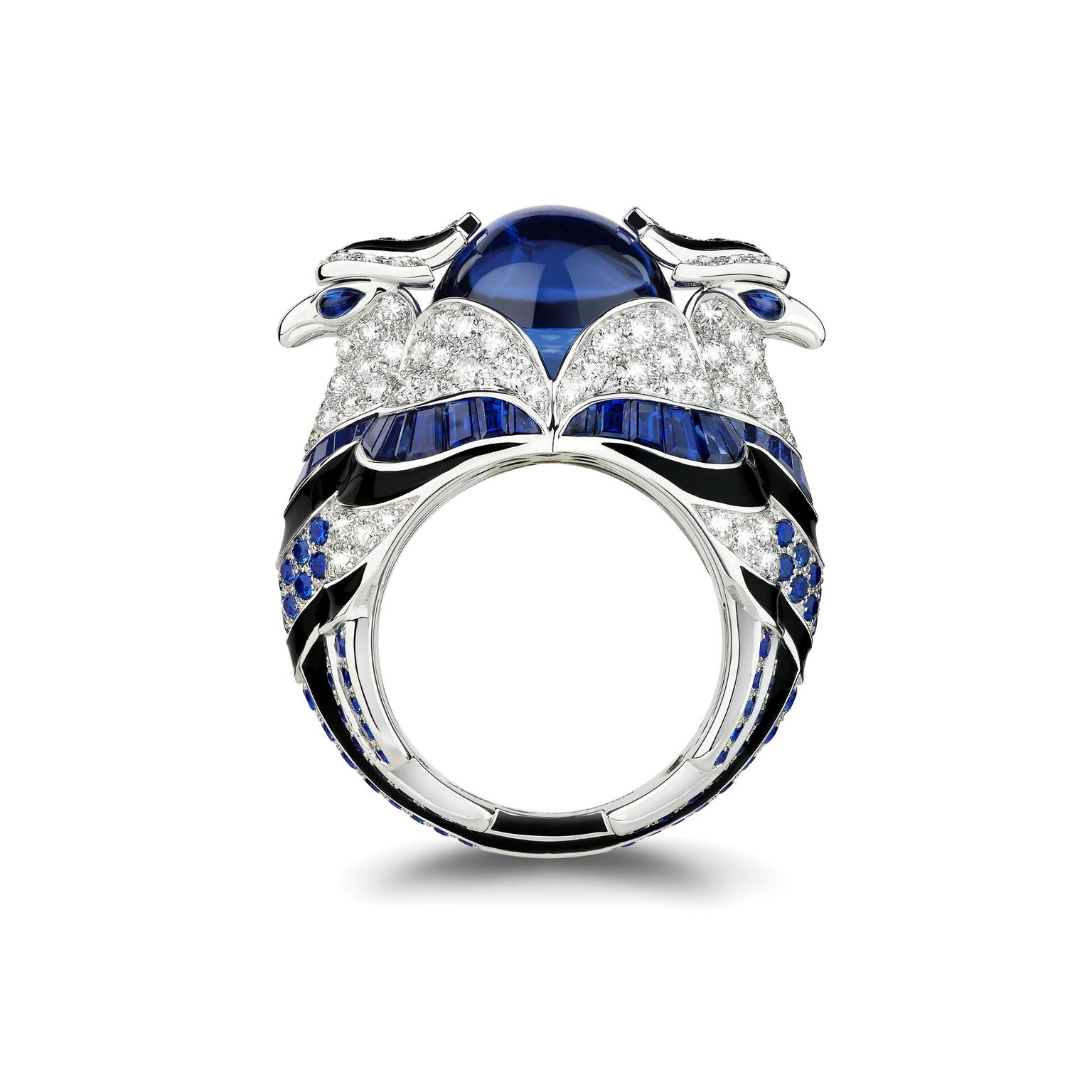Boucheron eagle-inspired Chinha blue ring