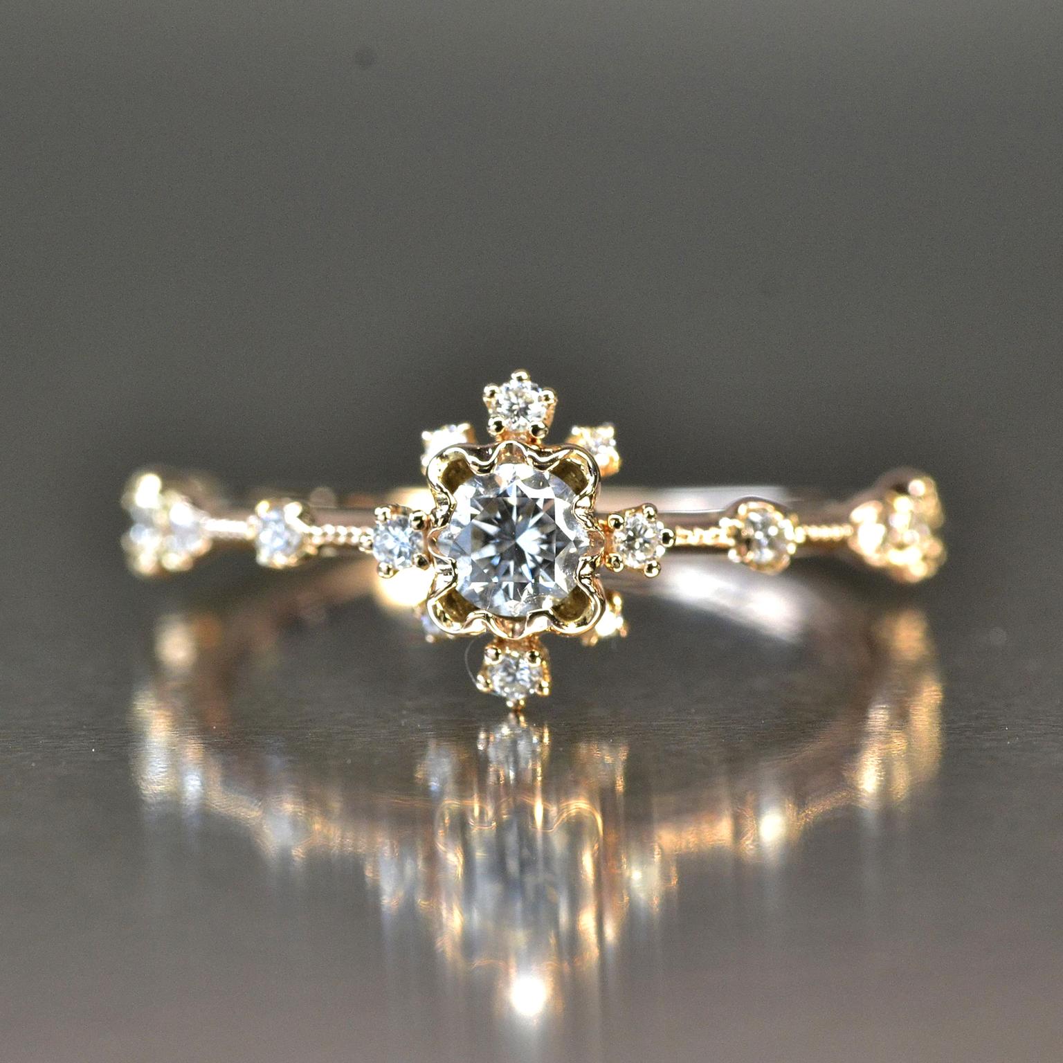 Kataoka diamond Snowflake Cluster engagement ring