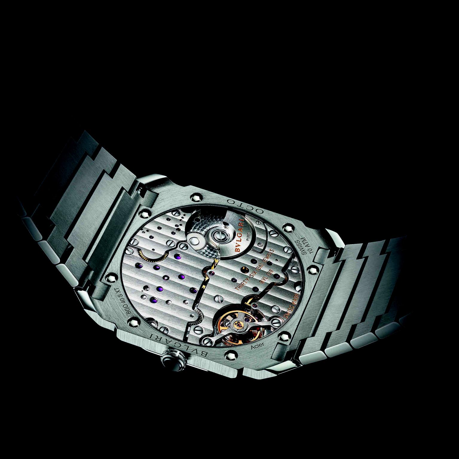 Octo Finissimo Automatic Satin-Polished Steel Back view