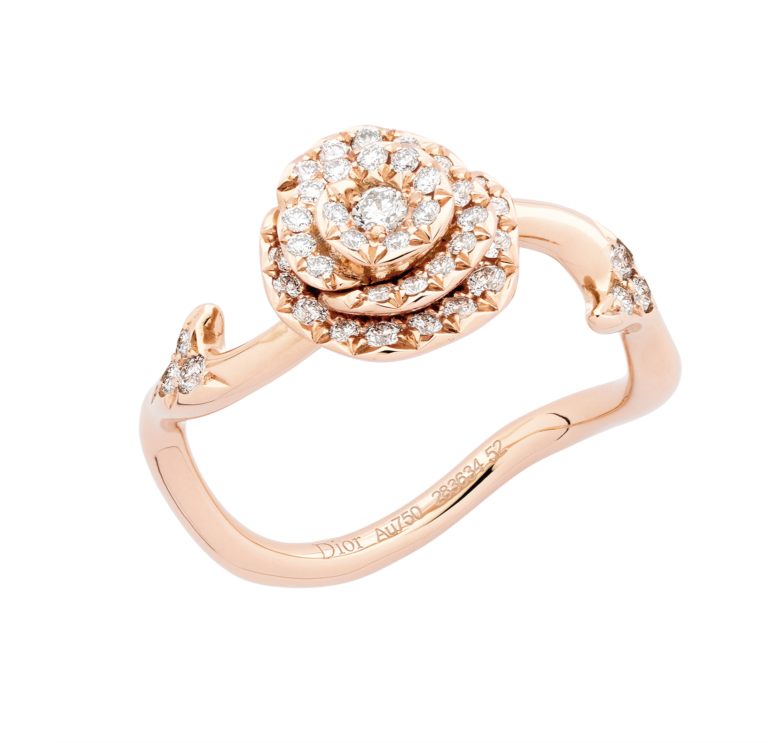 Rose Dior Couture ring with diamonds