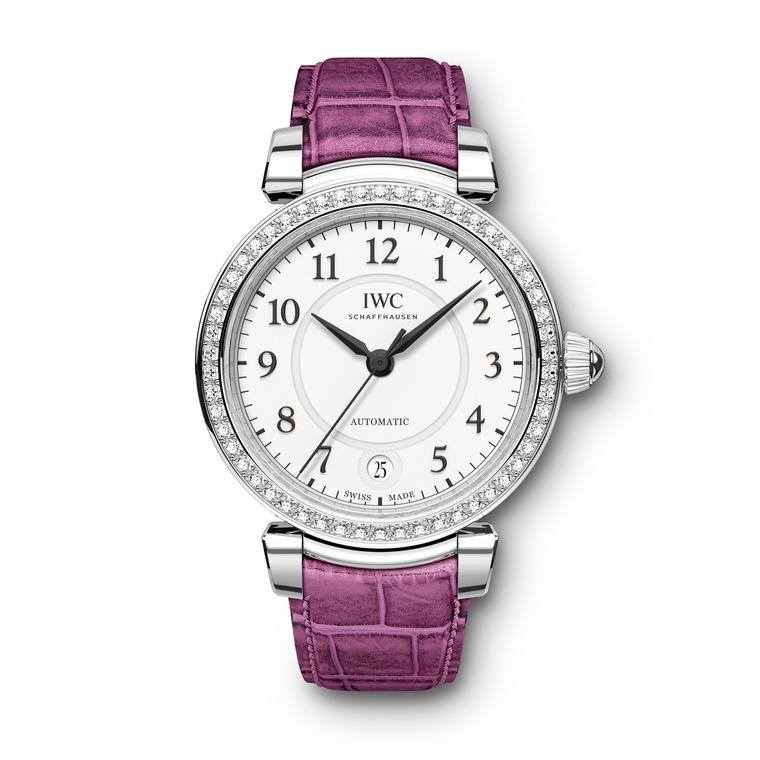 IWC Da Vinci Automatic 36mm steel and diamond watch for women with pink strap