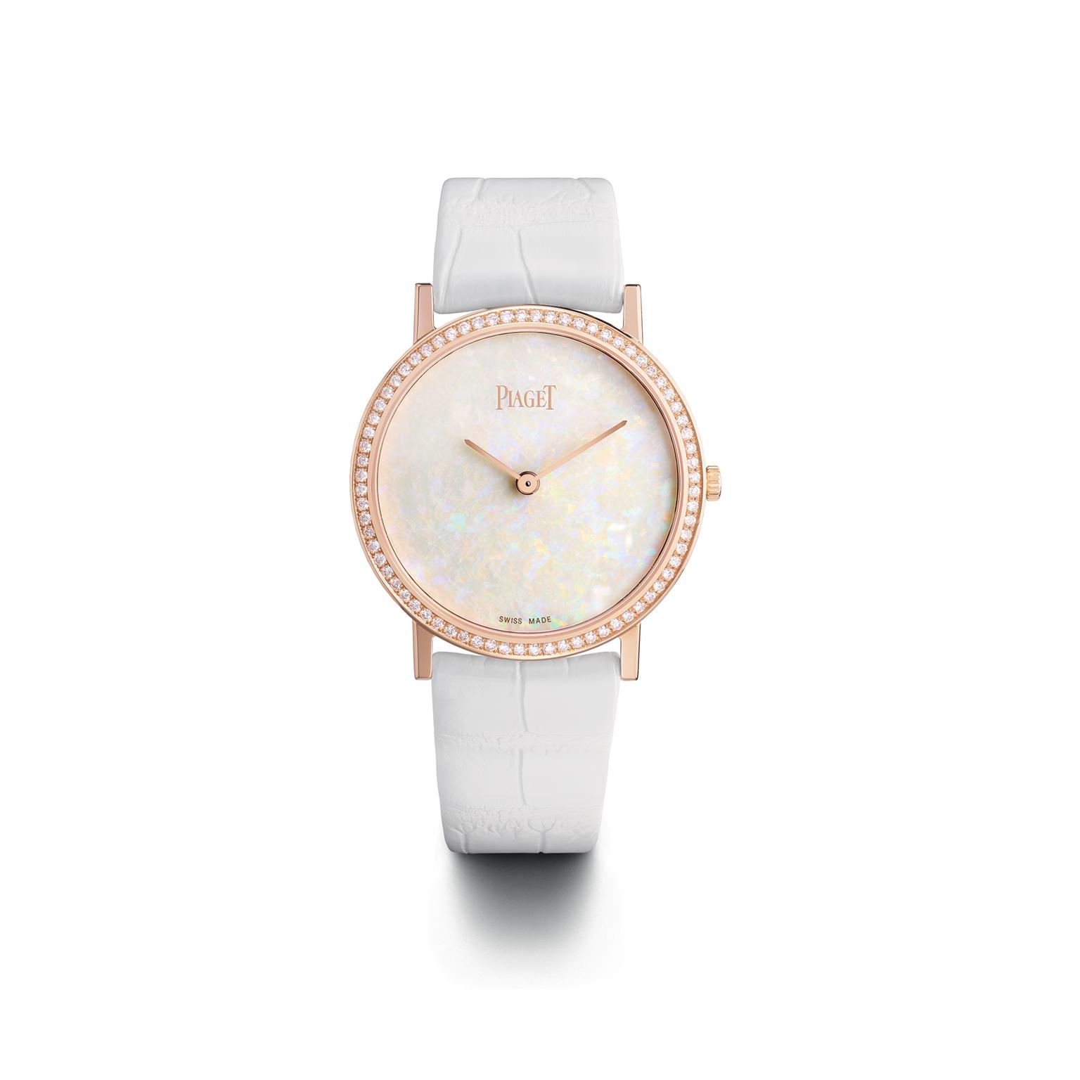 Piaget Altiplano in pink gold with white opal dial