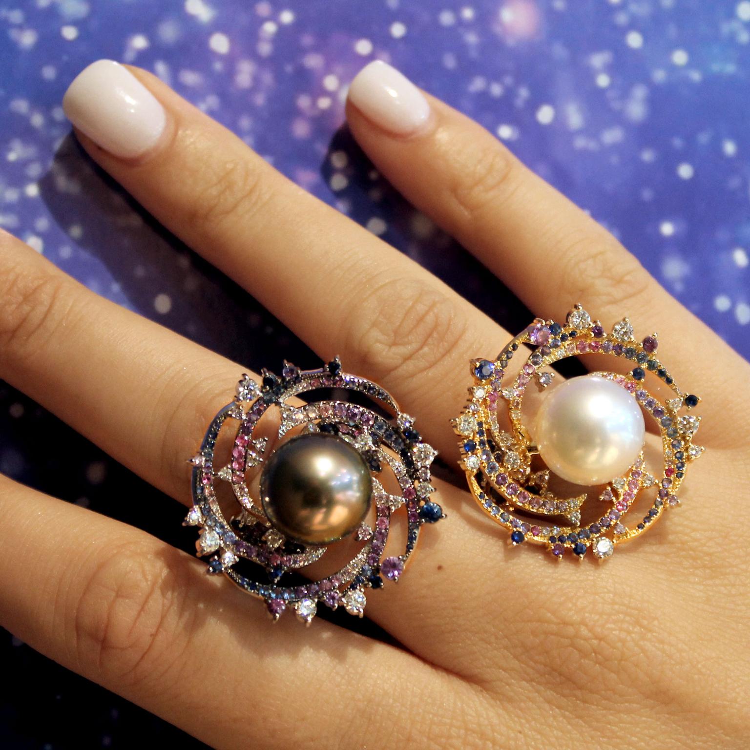 Autore Stardust collection pearl rings at Baselworld