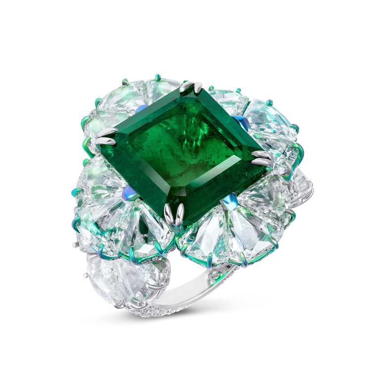 Ocean Kelp emerald ring by Karina Choudhrie 
