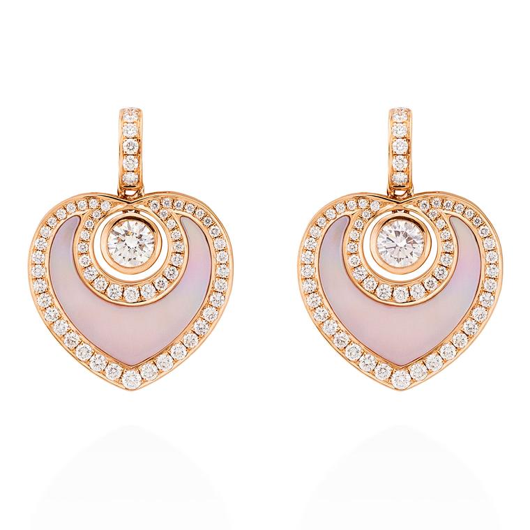 Boodles Sophie rose gold, diamond and mother-of-pearl earrings 