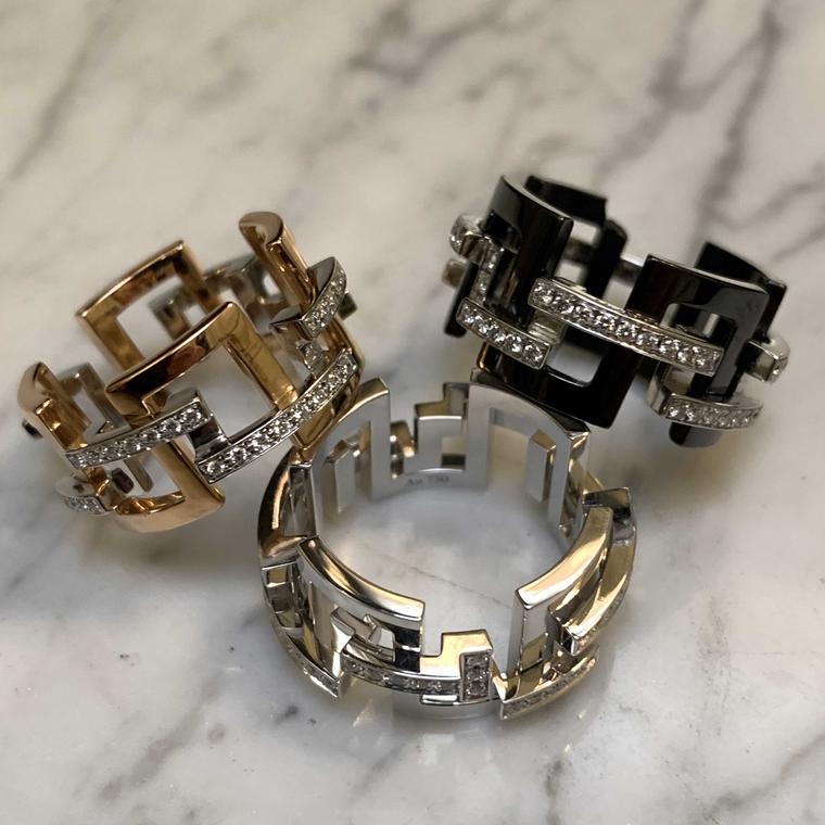 Mellerio dits Meller Gaphic ring with diamonds