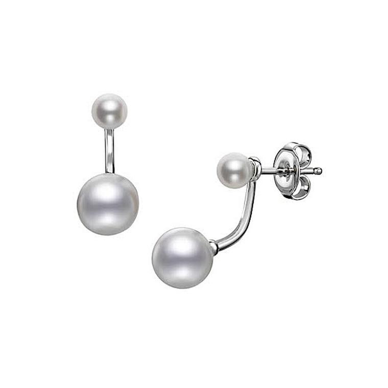 Mikimoto pearl earrings in 18ct white gold set with Akoya cultured pearls
