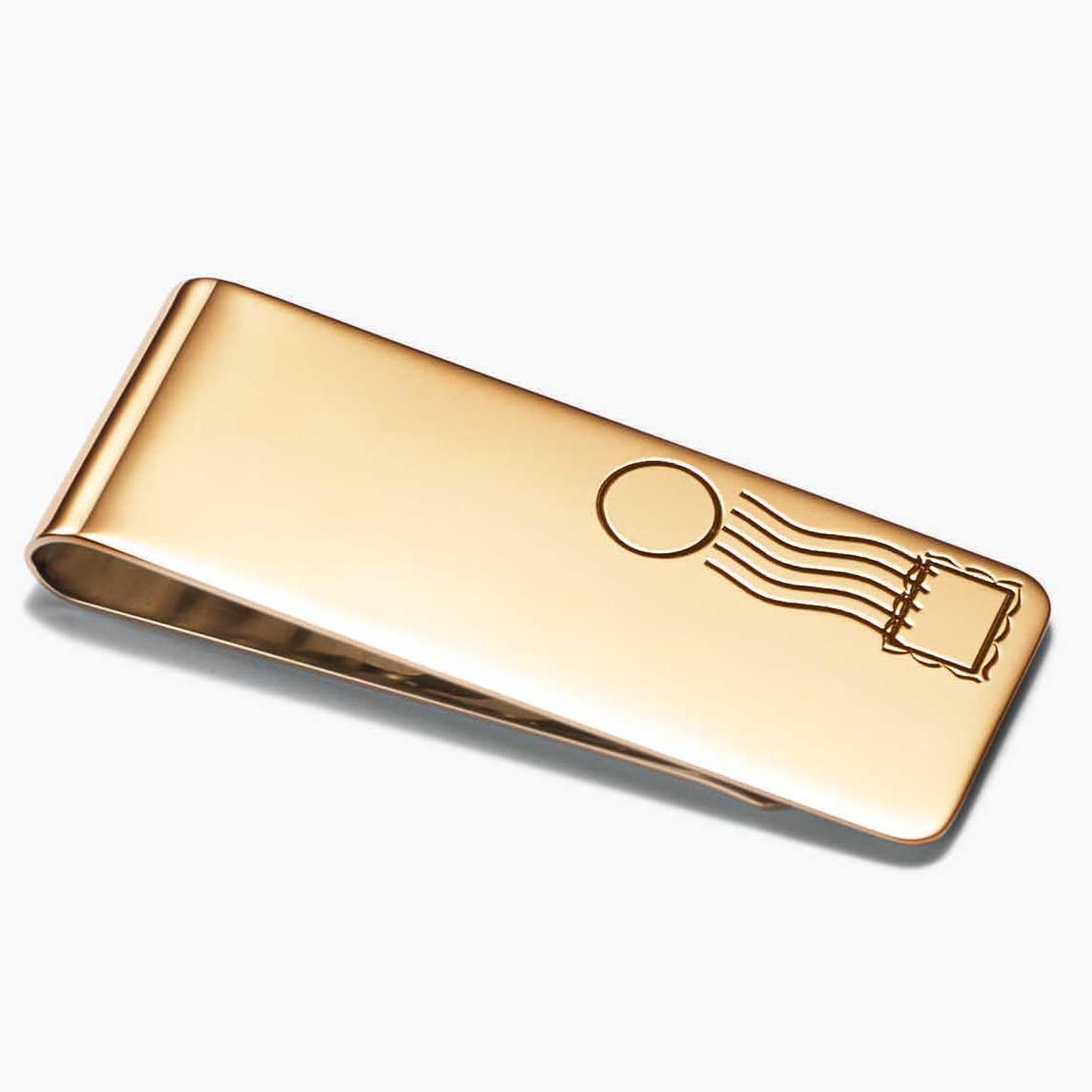 TIffany gold Postage money clip from 