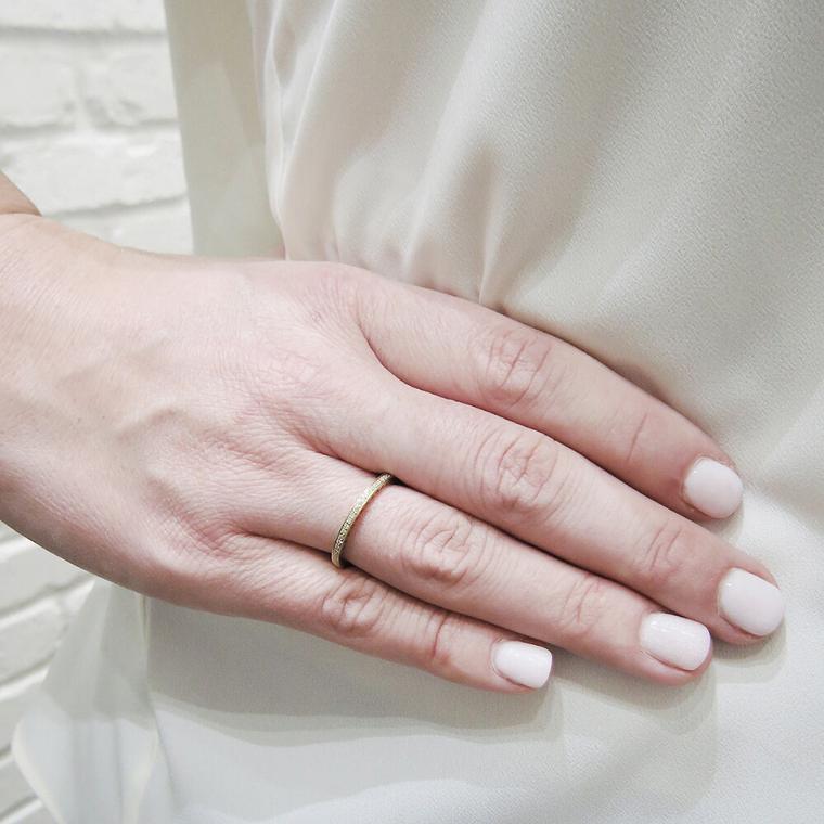 Enamel and diamond eternity ring