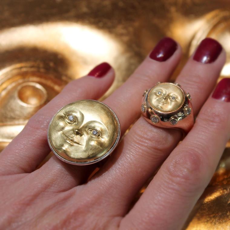 Anthony Lent Moon face rings