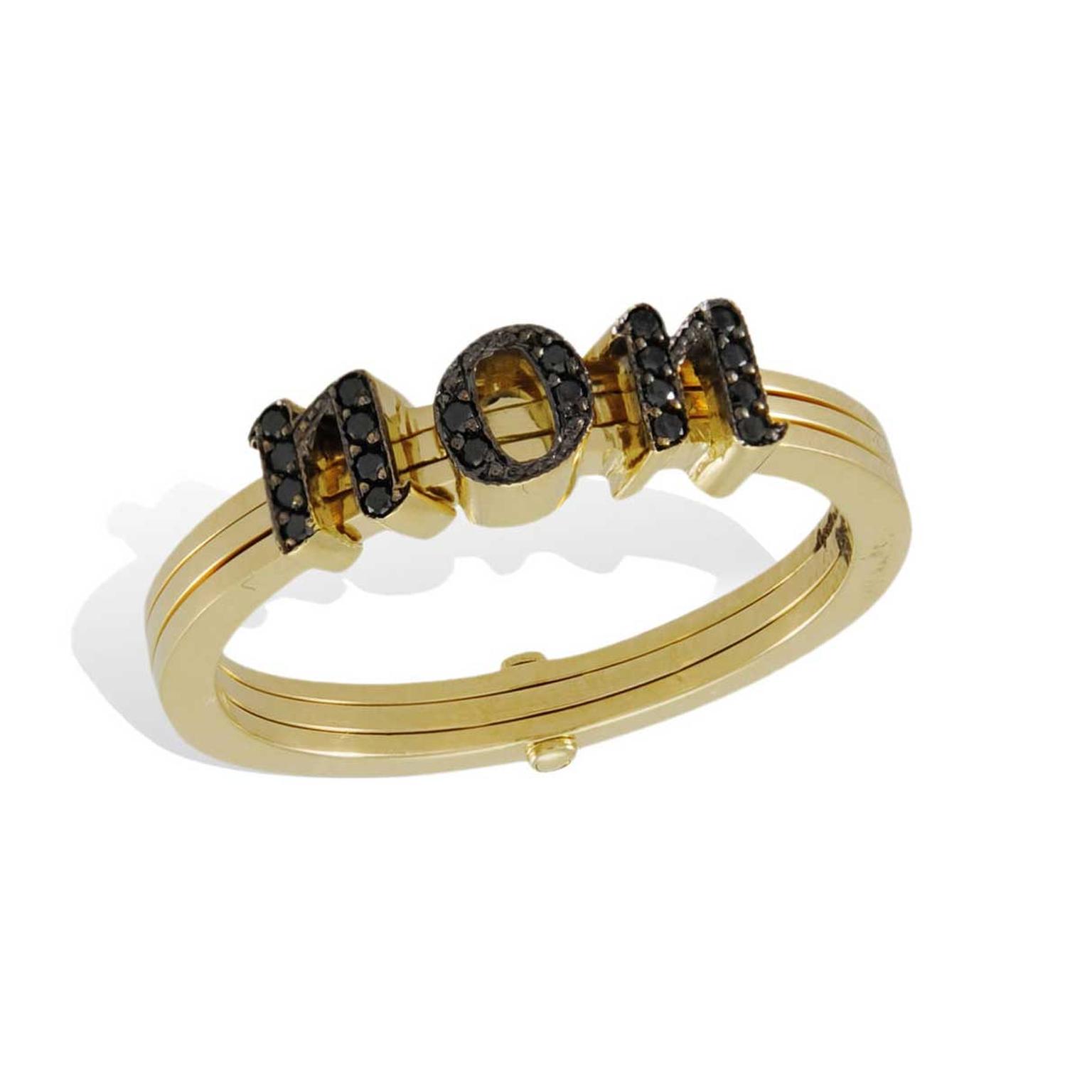 Lydia Courteille gold and black diamond Non ring