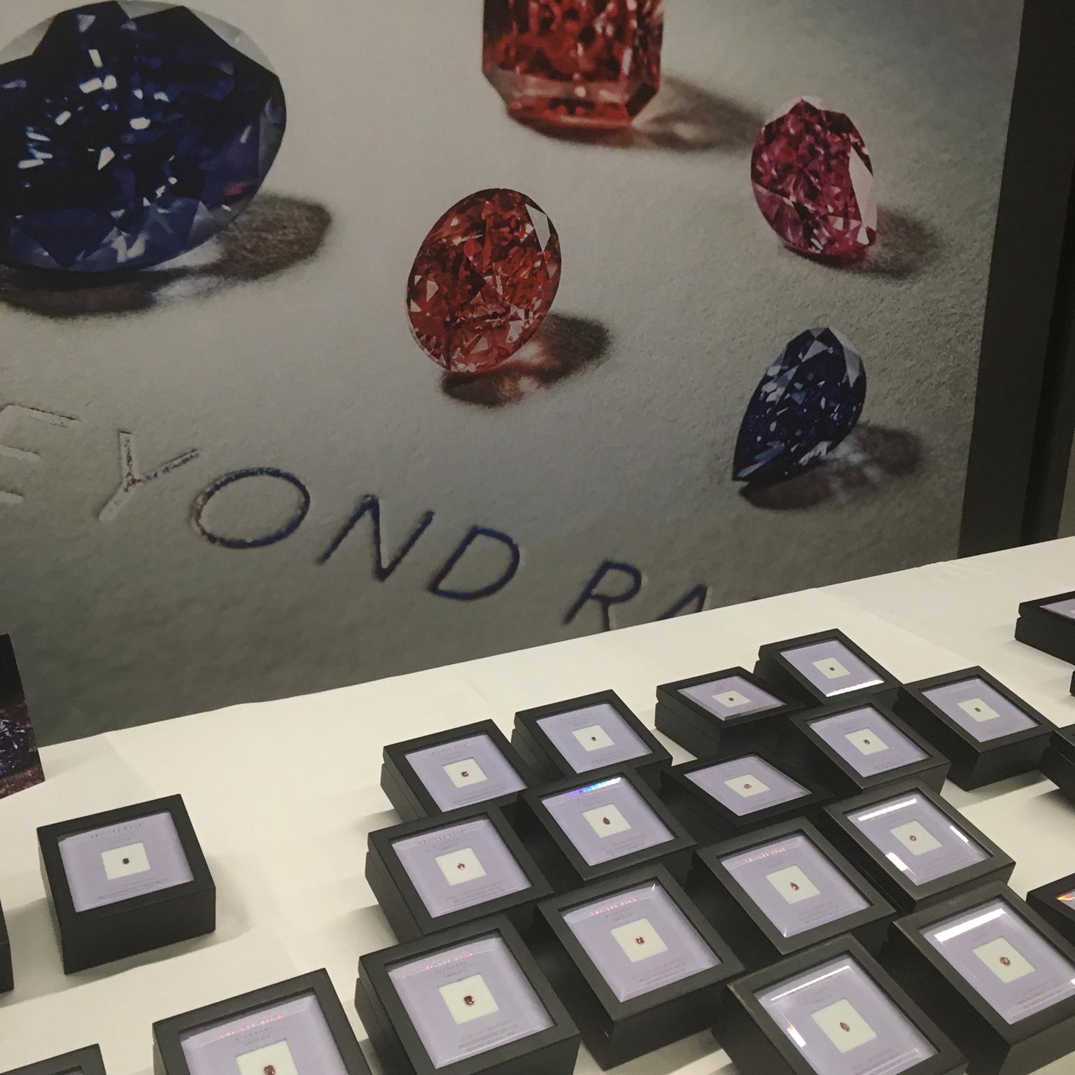 Diamonds on display at the Argyle Pink Diamond Tender 2016