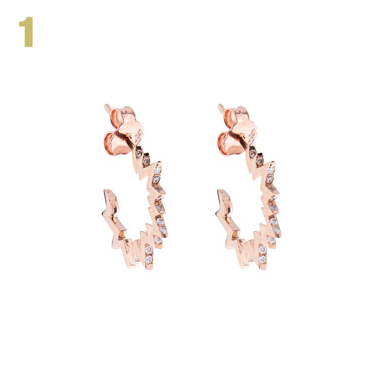 Diane Kordas Pop Art diamond hoop earrings