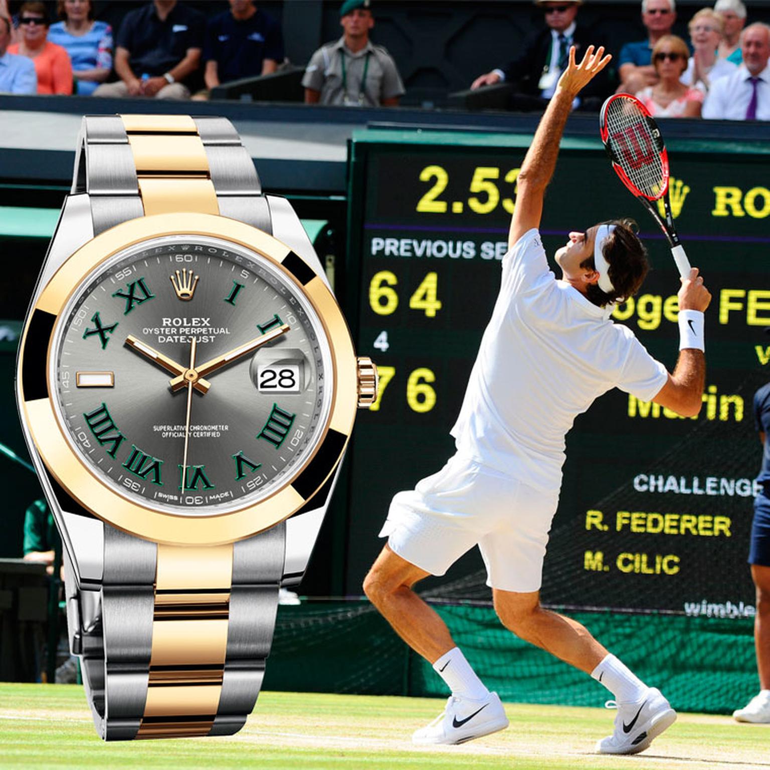 rolex datejust federer