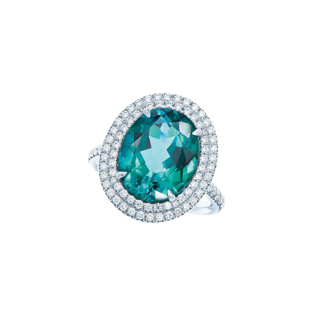 Soleste green tourmaline ring with diamonds Tiffany & Co. The