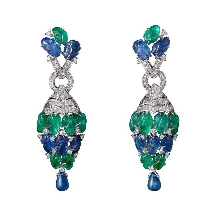 Cartier Étourdissant emerald, sapphire and diamond earrings