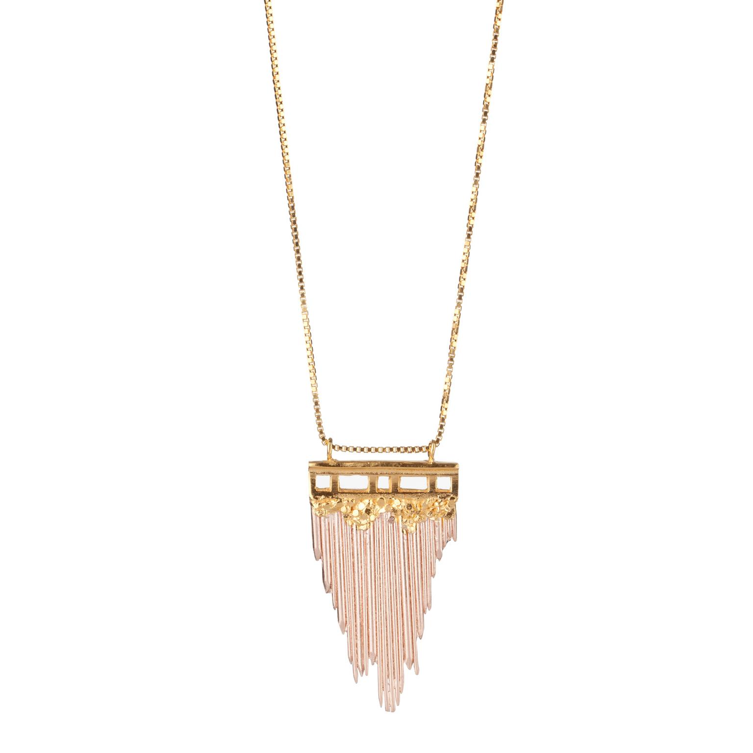 Ros Millar yellow and rose gold-plated silver necklace