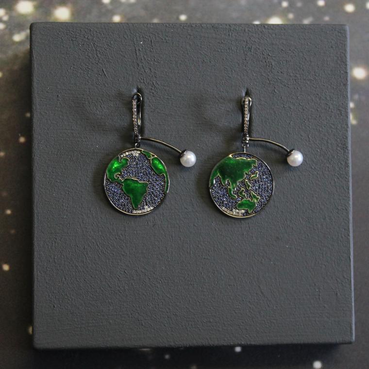 Astley Clarke sapphire Earth drop earrings