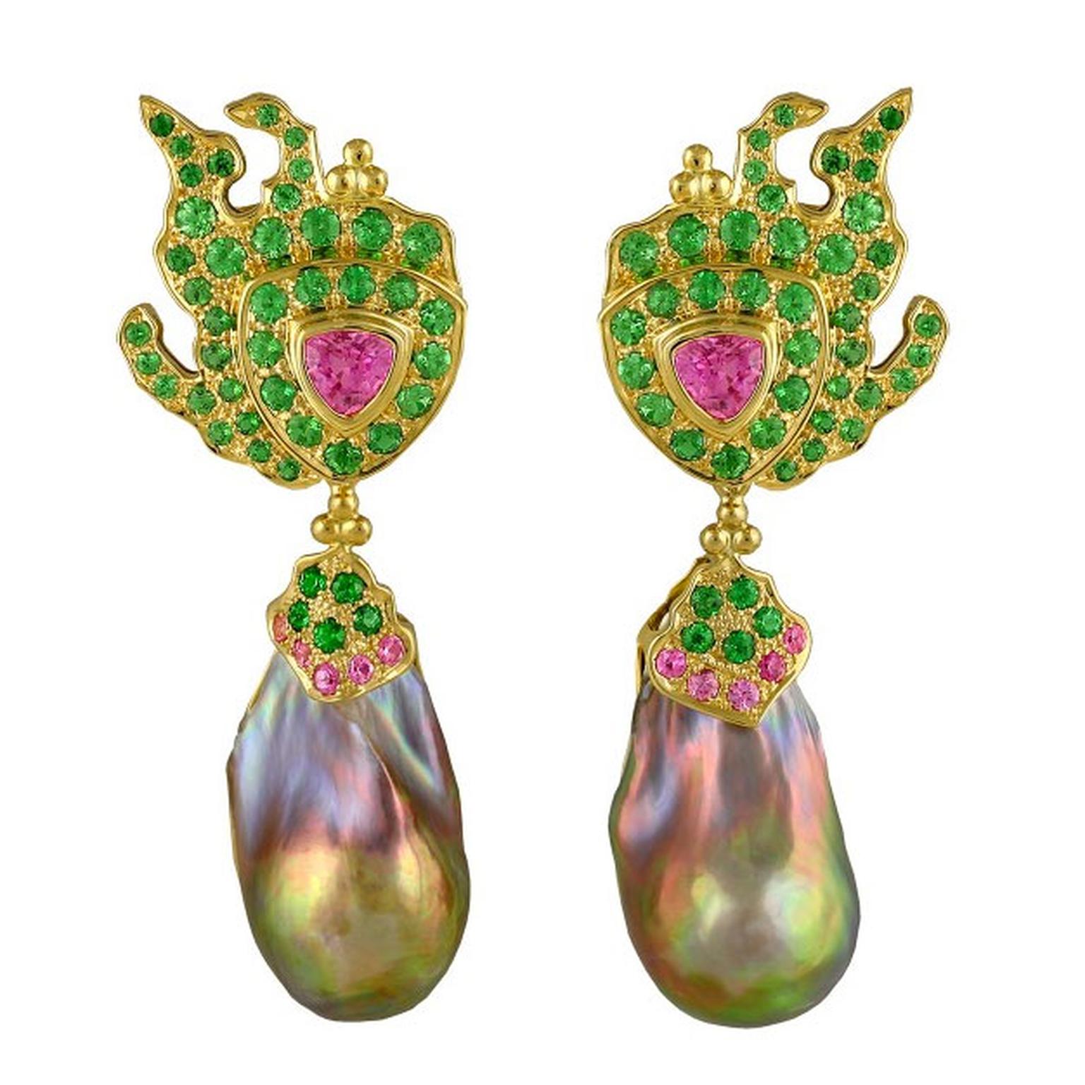 Paula Crevoshay abalone pearl earrings