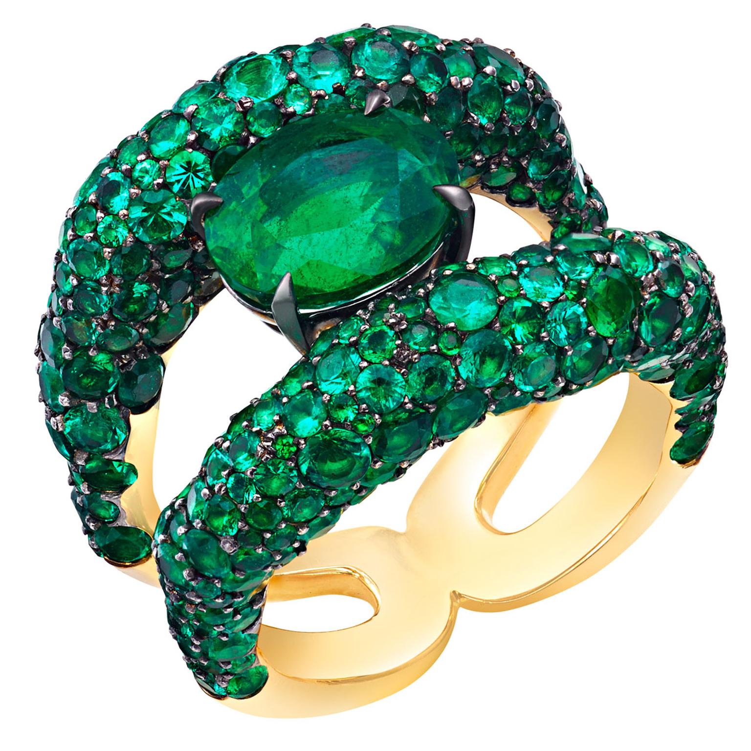 Fabergé Emotion Charmeuse emerald ring