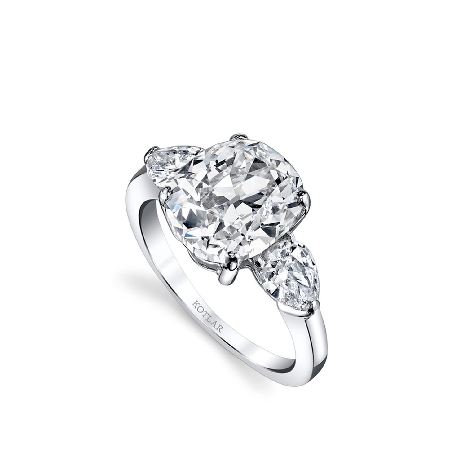 Harry Kotlar 4.40-carat cushion-cut diamond Classico engagement ring