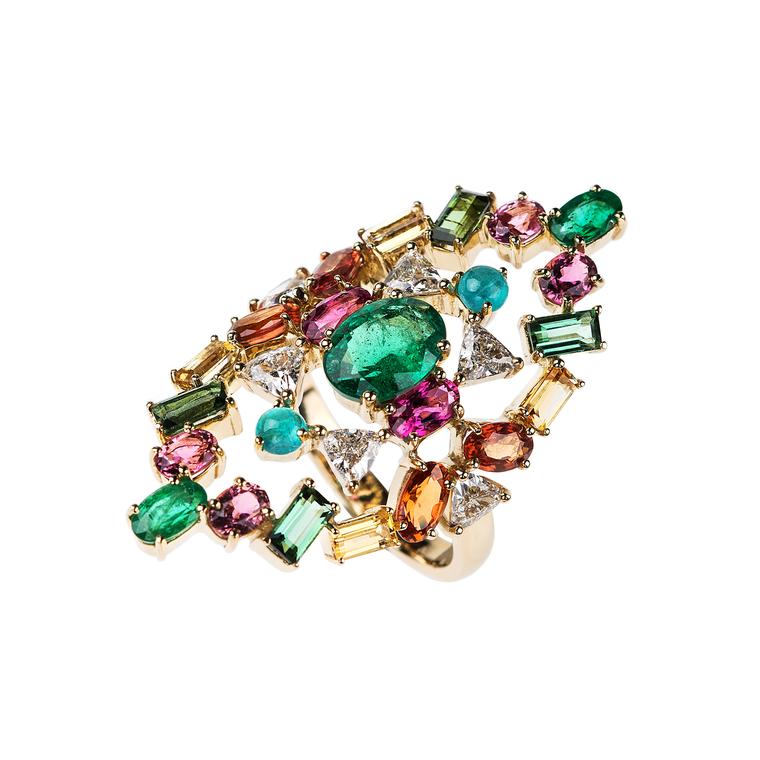 Eden diamond and coloured gemstone ring 