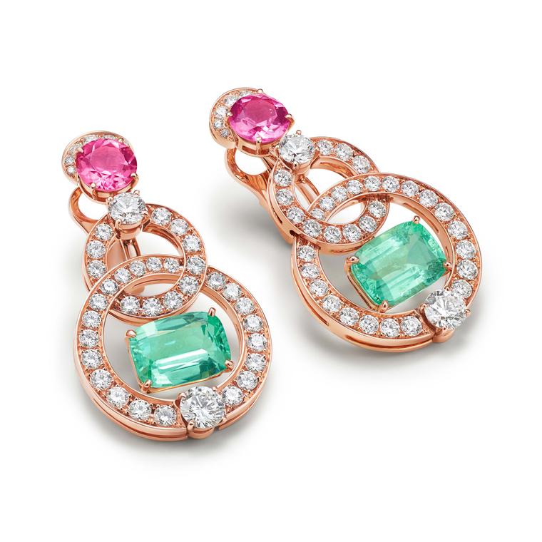 Minty green Paraiba tourmaline earrings by Bulgari