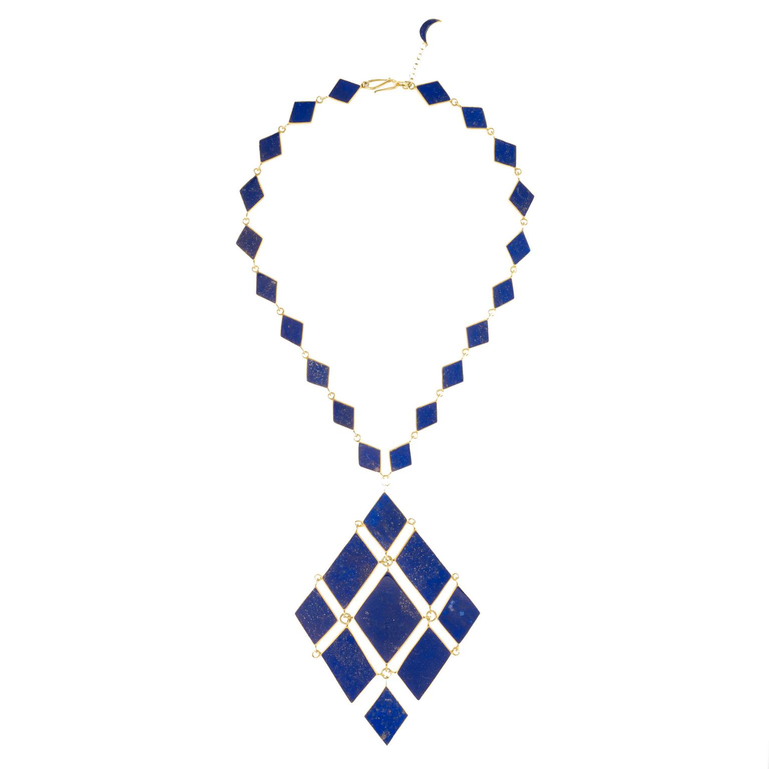 Pippa Small gold-plated silver and lapis lazuli necklace