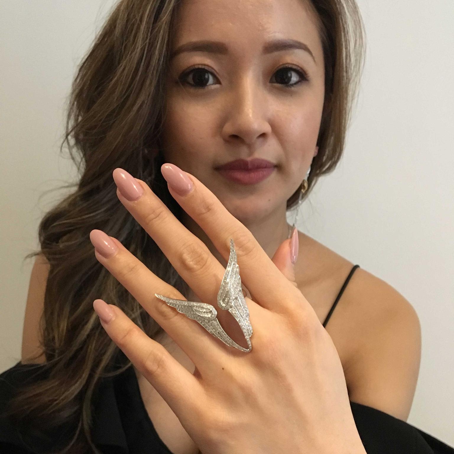 Sarah Zhuang wearing gold ring