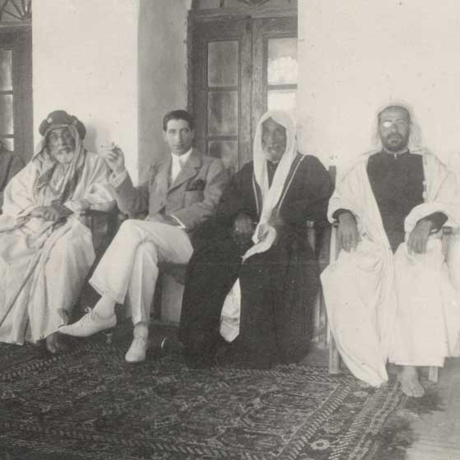 Jacques Cartier (centre) on his first trip to the Persian Gulf to buy pearls, 1911.